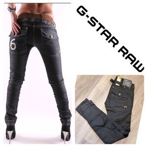 New with tags G-STAR RAW Heritage Embro Tapered fit biker style jeans. 25X32